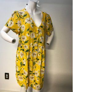 F21 Forever 21+ PLUS SIZE Sunflower Dress Yellow Green White Floral photoshoot